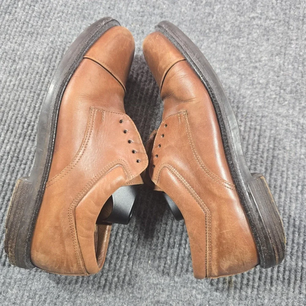 Johnston & Murphy Shoes Mens Size 10 Brown‎ Cap Toe Derby Dress Leather Italy